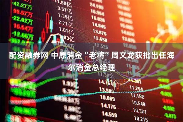 配资融券网 中原消金“老将”周文龙获批出任海尔消金总经理
